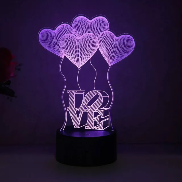 3D Lampe Nachtlicht, Fernbedienung 16Farben   Geburtstag Valentine Geschenk