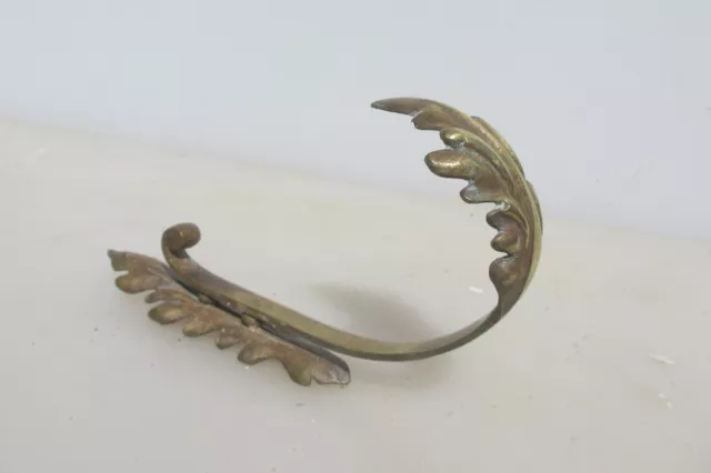 Antique Brass Curtain Tie Back Hook French Old Victorian Rococo Gilt Hanger x1