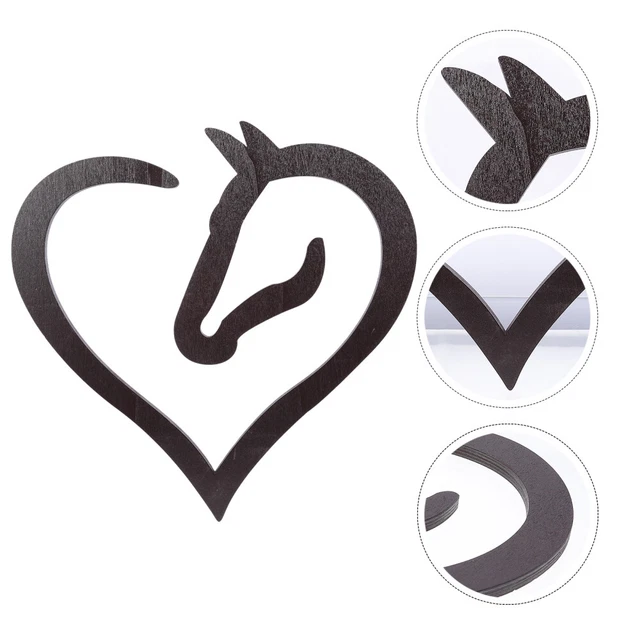 1 pieza adorno de madera madera corazón pony diseño interruptor de sabor colgante decoración