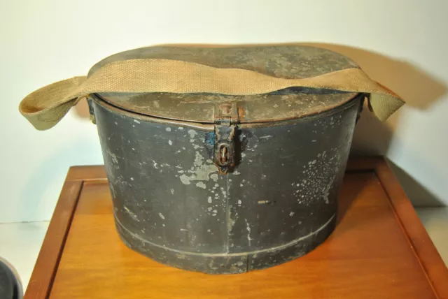 Box Bowl Metal Antique Ancient Of Military Soldier/Caplamp Mining Lamp - Mine