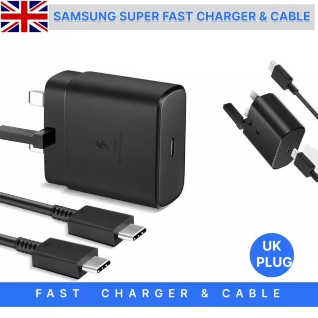 25W Super Fast Type C Charger Plug/Cable For Samsung Galaxy S20 S21 S22 S23 S24