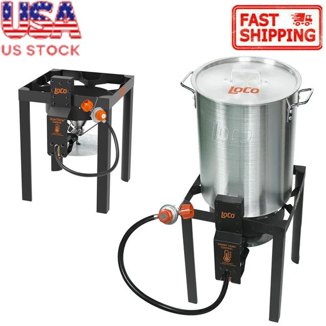 30 QT SMARTTEMP aluminum Turkey Deep Fryer Kit Steamer Stock Pot