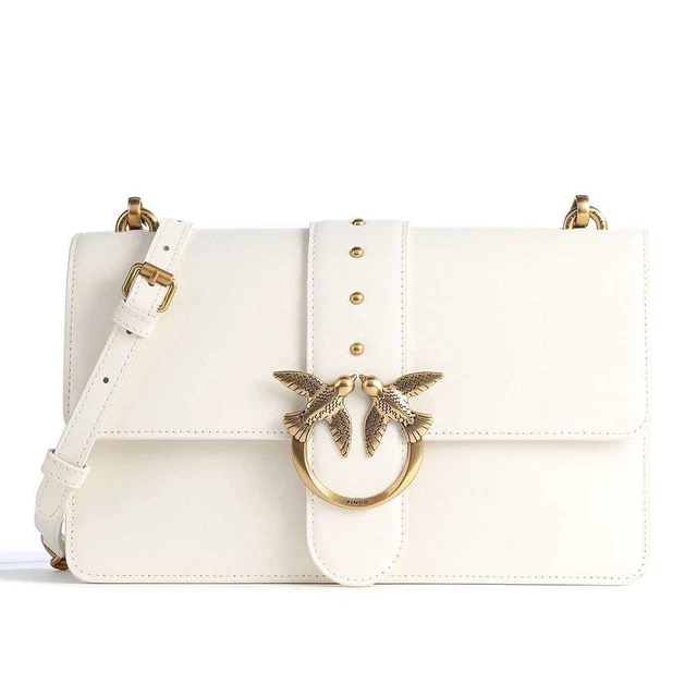 MODA Borsa PINKO LOVE ONE CLASSIC Donna Pelle Bianco - 100053-A0F1-Z14Q