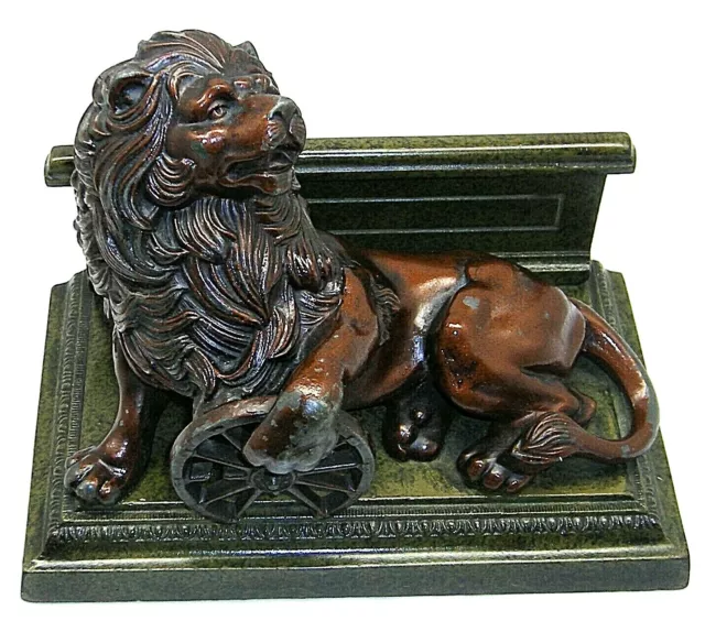 Collectable Antique BOOKEND Single, Desk Art.....LION "HIS MAJESTY"...JUDD 1925