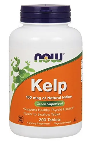 NOW FOODS, Kelp (Seetang) Jod, Schilddrüse, 150mcg 200 Tabletten SUPER PREIS