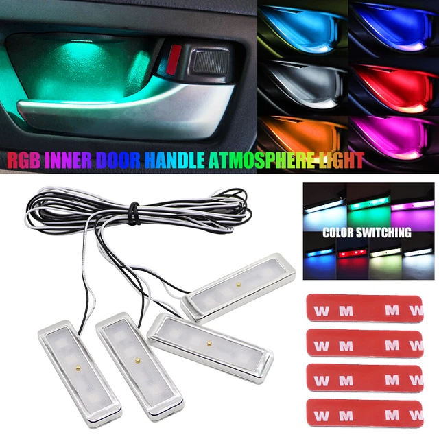 RGB LED Light Strip Car interior Atmosphere Decorative Lamp With Adhesive 4pcs