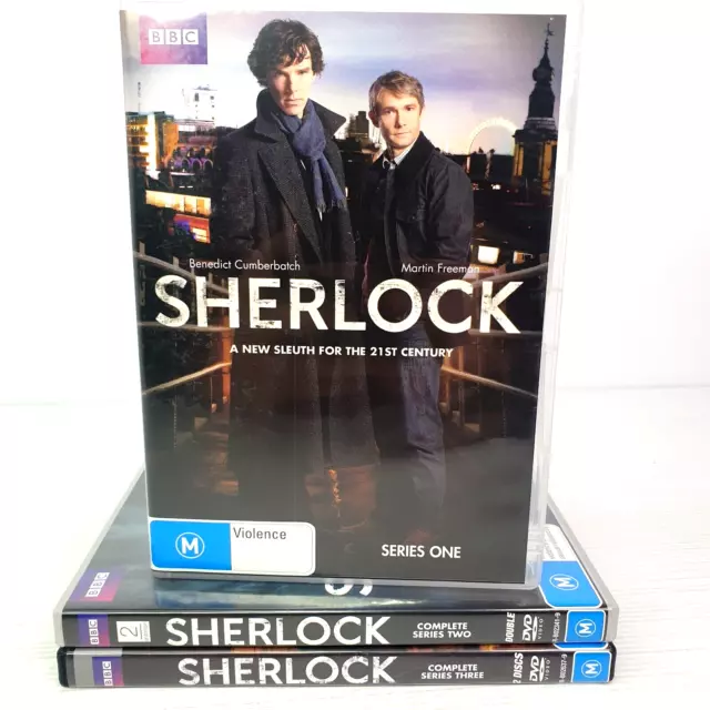 SHERLOCK COMPLETE SERIES 1-3 DVD Region 4 PAL BBC Cumbertbatch, Freeman ...