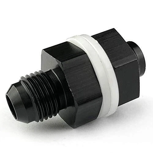6AN Fuel Cell Bulkhead Fitting Adapter - Aluminum AN6 (Locking Nut, Male Flare)