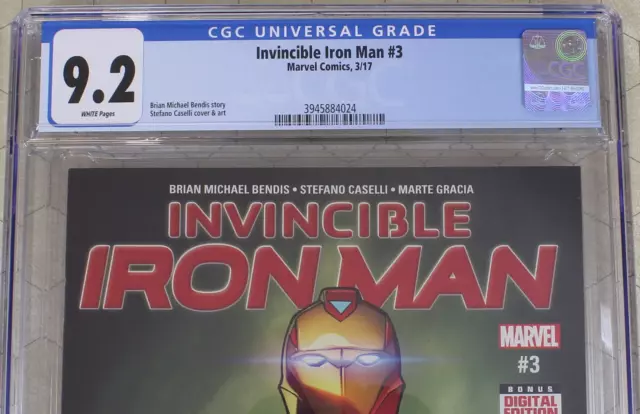 INVINCIBLE IRON MAN #3 CGC 9.2 (2017) 1st Riri Williams Ironheart Armor! (Marvel 2