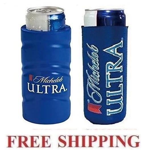 Michelob Ultra 1 Slim Can Foam Cooler & 1 Koozie Huggie Coolie New Golf Bud