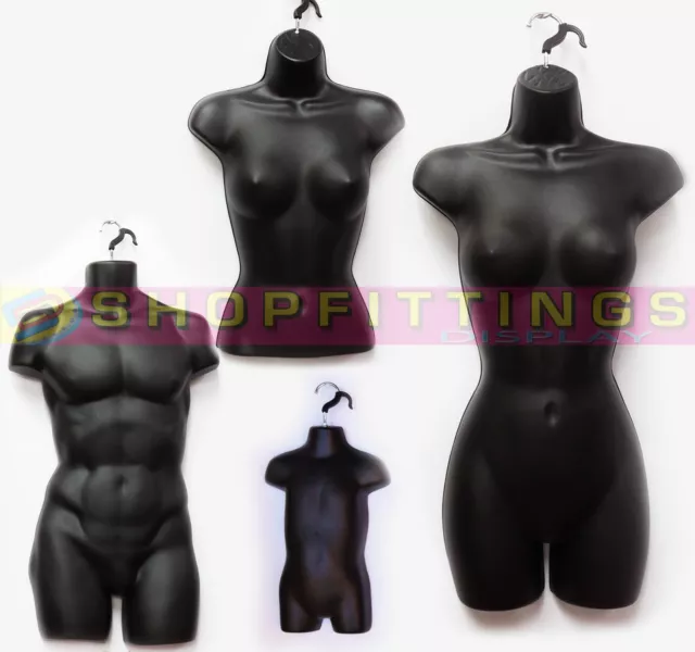 Black High Quality Half Hanging Mannequin Torso Body Form Display Bust