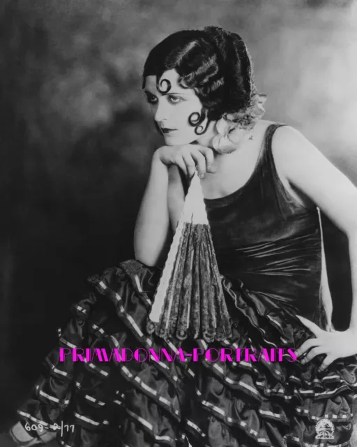 POLA NEGRI 8x10 Lab Photo 1923 "THE SPANISH DANCER" Gypsy Fan Curls Portrait