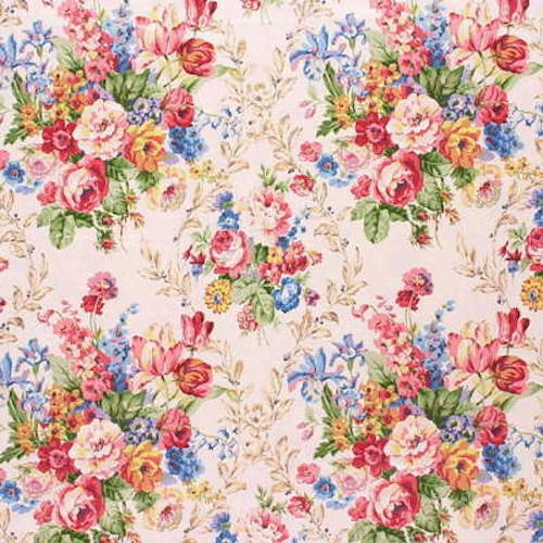 Lee Jofa English Tewksbury Print Cream Large Bouquet Glazed 100% Cotton