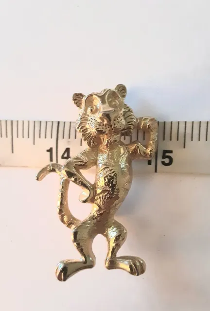 Gold tone Metal Tiger Mascot Pin for Enco oil Exxon Between 1960-70 collectible