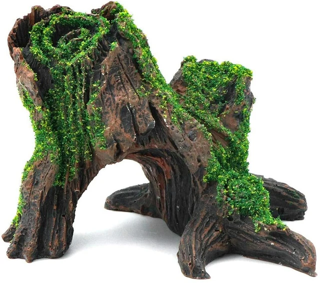 Cave Fish Aquarium Tank Hiding Tree Stump Rock Hollow Stone Cave Landscaping New
