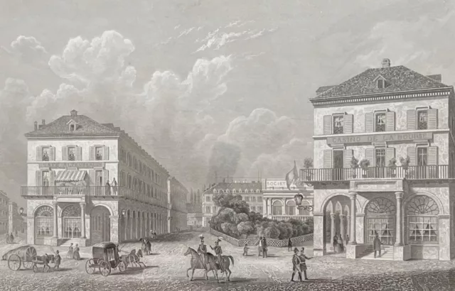 Mulhouse Place de la République Alsace c 1860 France Europe