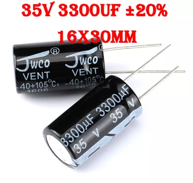 35V Radial Aluminium Electrolytic Capacitors 3300uF ±20% 16x30mm 105°C