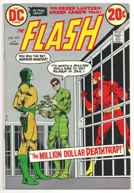 Flash #219 Jan 1973 VF+ 8.5 DC Comic Green Lantern Green Arrow Top Mirror Master