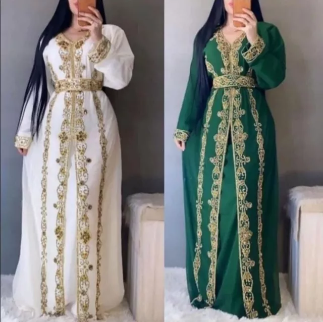 Caftan Marocain Abaya Caftan Vente Dubaï Farasha Eid Veste Islamique Robe Robe 2