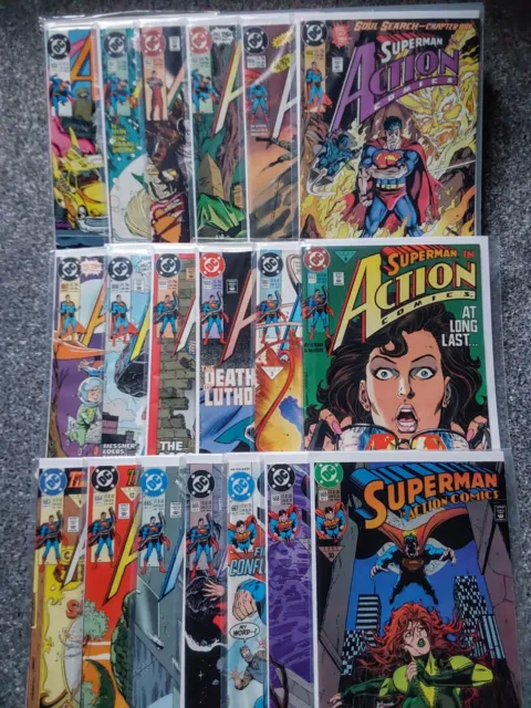 Dc Action Comics  (1990) ☆ A 19 Various Issues Bundle☆ Featuring Superman