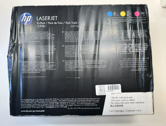 New HP 201X 3-pack High Yield Cyan Magenta Yellow Original LaserJet Toner