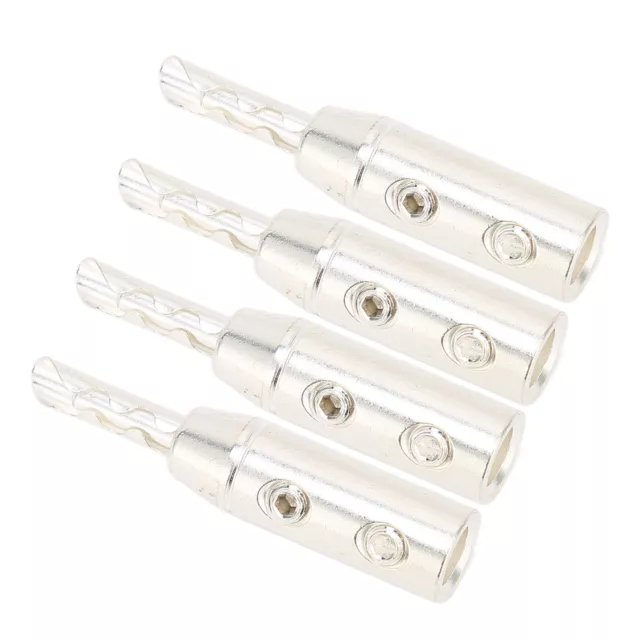 BFA Banana Plug X4 7mm/0.3in Silver Plated Brass Durable Conductive Long Service