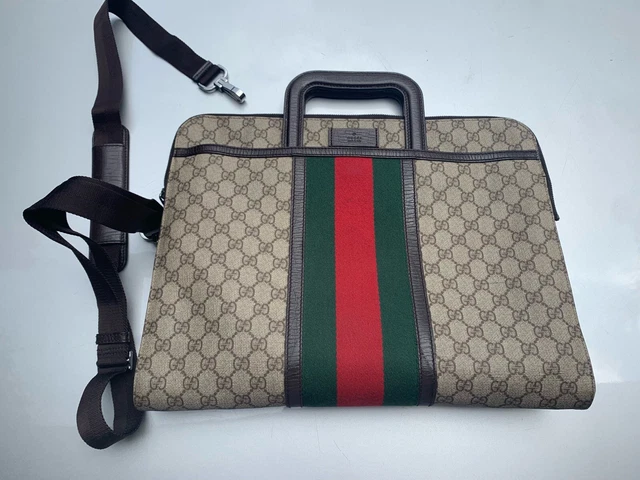 Gucci Bag / Briefcase /ipad/ Portfolio / GG Web Design – Brwn
