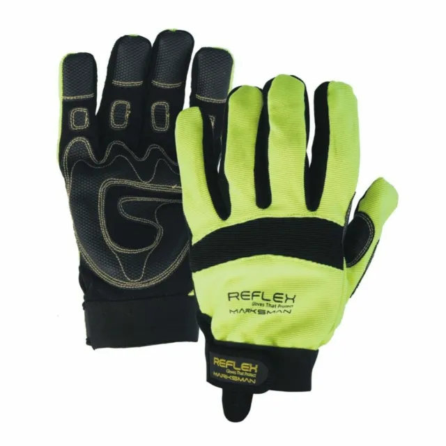 Marksman High Visibility Mechanics Gloves Touchscreen Capable L