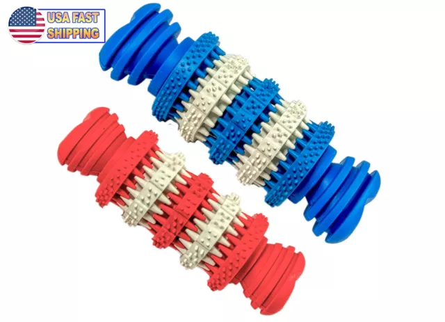 Dog Chewing Teeth Brushing Toy Bone & Treat Dispenser - Dog Food Treat Feeder