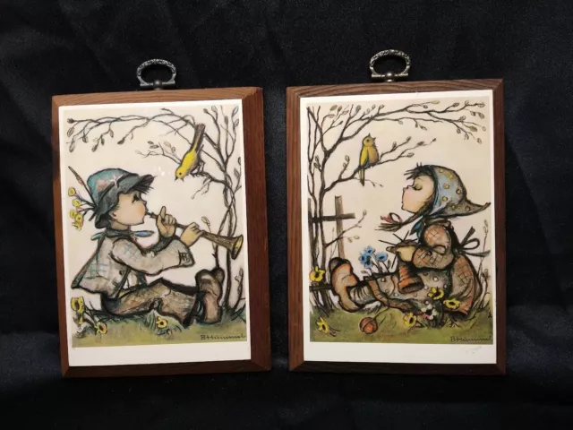 Vintage Set Of 2 Original Hummel Prints Ars Sacra Ars Edition Singing Birds