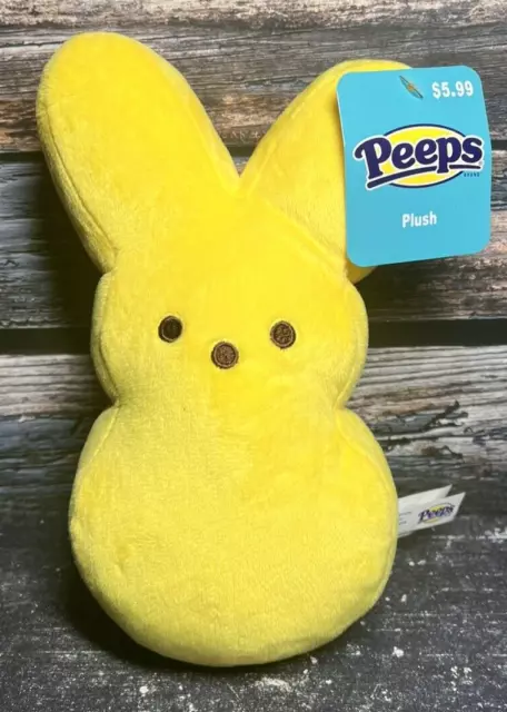 Easter Peeps Plush Bunny~Yellow Stuffed Animal 9"~Easter Basket Gift~New