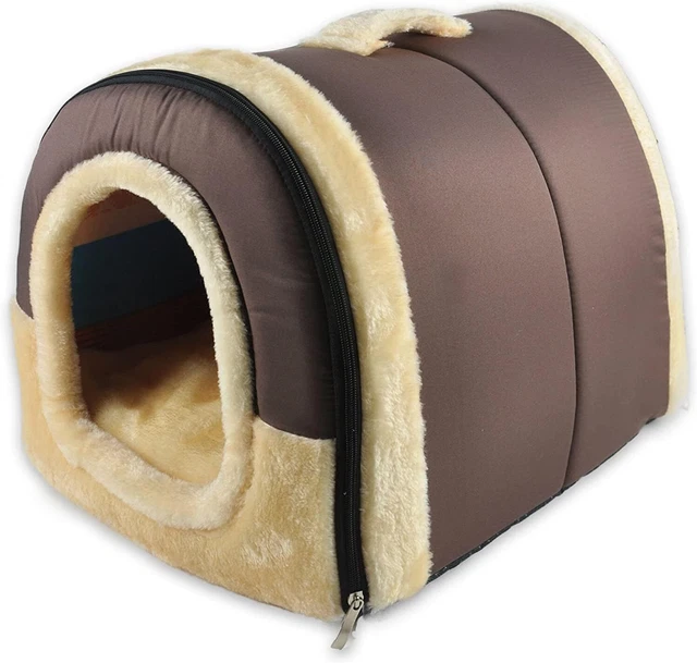Igloo Dog House Portable Cat Igloo Bed with Removable Cushion2in1 Washable Cozy