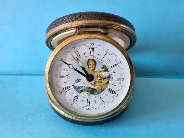 Vintage - Réveil De Voyage Picco Quartz - Fabriqué Au Japon - Analogique Marron