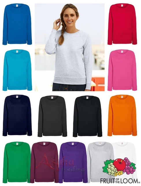 LADIES SWEATSHIRT FRUIT Of The Loom Lady Fit Crew Neck Top Women Girls Sweat Top 12.49 PicClick UK