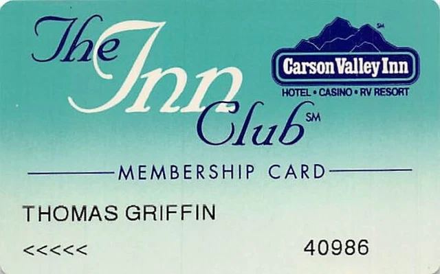 Carson Valley Casino - Minden, NV - Rare 2nd Issue Slot Card, SM over logo