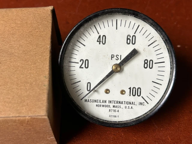 Masoneilan International Inc 0-100 PSI Pressure Gauge 8716-4 Norwood Mass