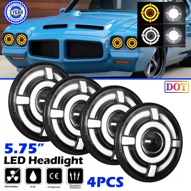 4pcs 5 3/4" 5.75 LED Headlights Projector HI/LO DRL for Pontiac GTO Grand Prix