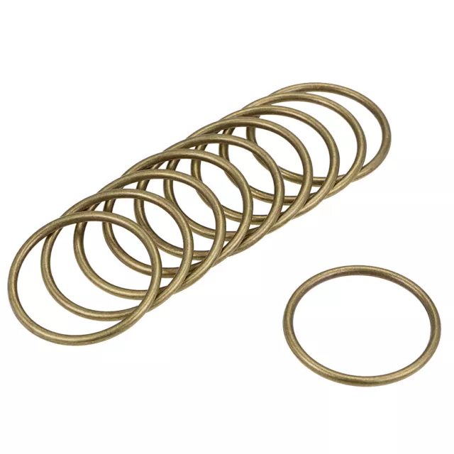 10x O Ring Schnalle O-Ringe für Hardware Leder Tasche DIY 45mm bronzefarben