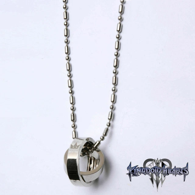 Kingdom Hearts 2 Crown Rotating Ring Pendant Key Blade Necklace