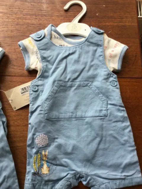 Dungarees & Body Suit Set Peter Rabbit 100% Cotton Baby Toddler Sizes