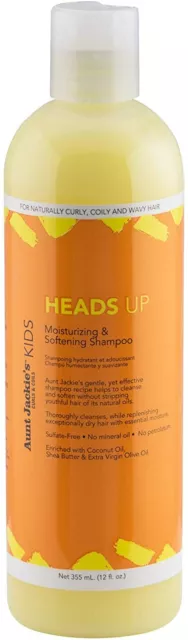 Aunt Jackies Kids Moisturizing Softening Shampoo Girls Heads Up Curly Wavy 355ml