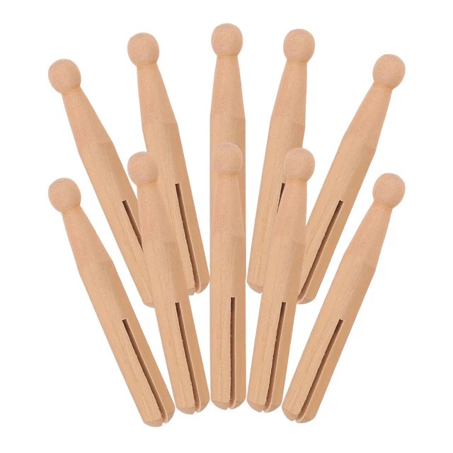 Lot De Pinces à Linge Mini En Bois 25mm - Blanc, Noir, Bois Naturel - Scrapbooking