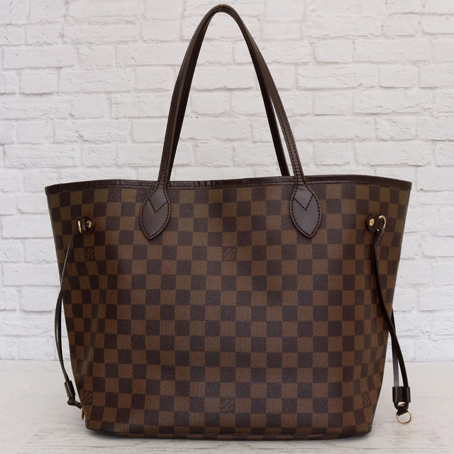 Louis Vuitton Neverfull MM Damier Ebene Tote Shoulder Bag Hobo Handbag Purse LV