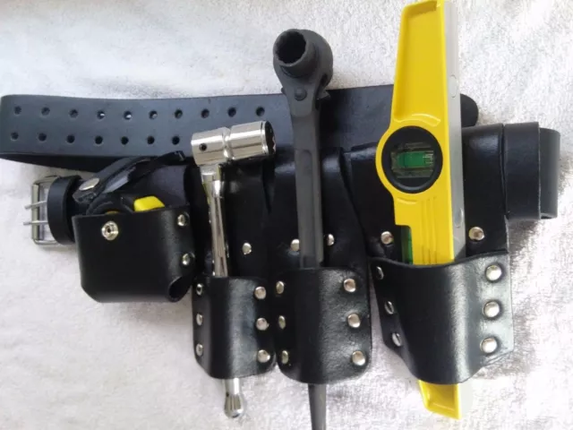 Scaffolding Leather Belt Set with Full Tools - Heavy Duty Black Spanner 1921 MM