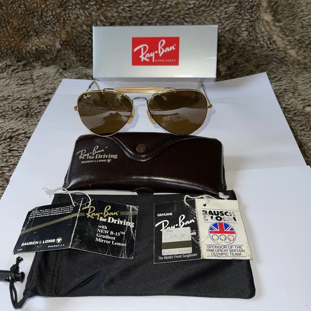 RAY BAN B L U.S.A 58 14 B15 2TONS BROWN GRADIENT MIRROR AVIATOR