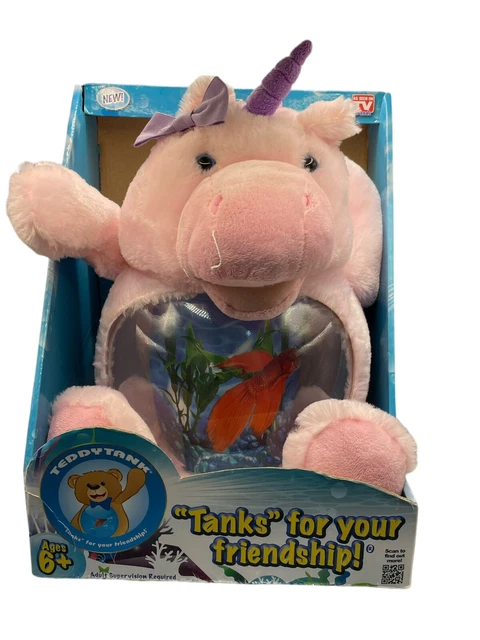 Telebrands - Teddy Tank "Unicorn" Plush Animal 1 Gal. Fish Tank (New)