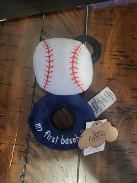 NWT Baby Essentials My First Baseball Rattle Baby Toy