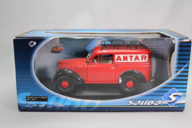 LJ741 SOLIDO PRESTIGE 8424 Voiture 1/18 Renault Juva 4 utilitaire Antar rouge