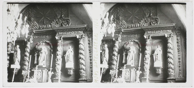 FRANCE Eglise Art Religieux Photo Stereo Plaque de verre V26L21n