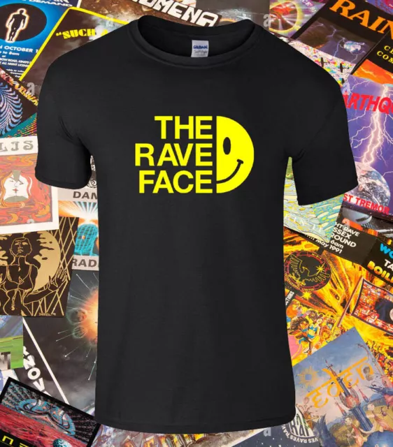 The Rave Face Raindance Fantazia Dreamscape Acid House Old Skool Rave T-Shirt